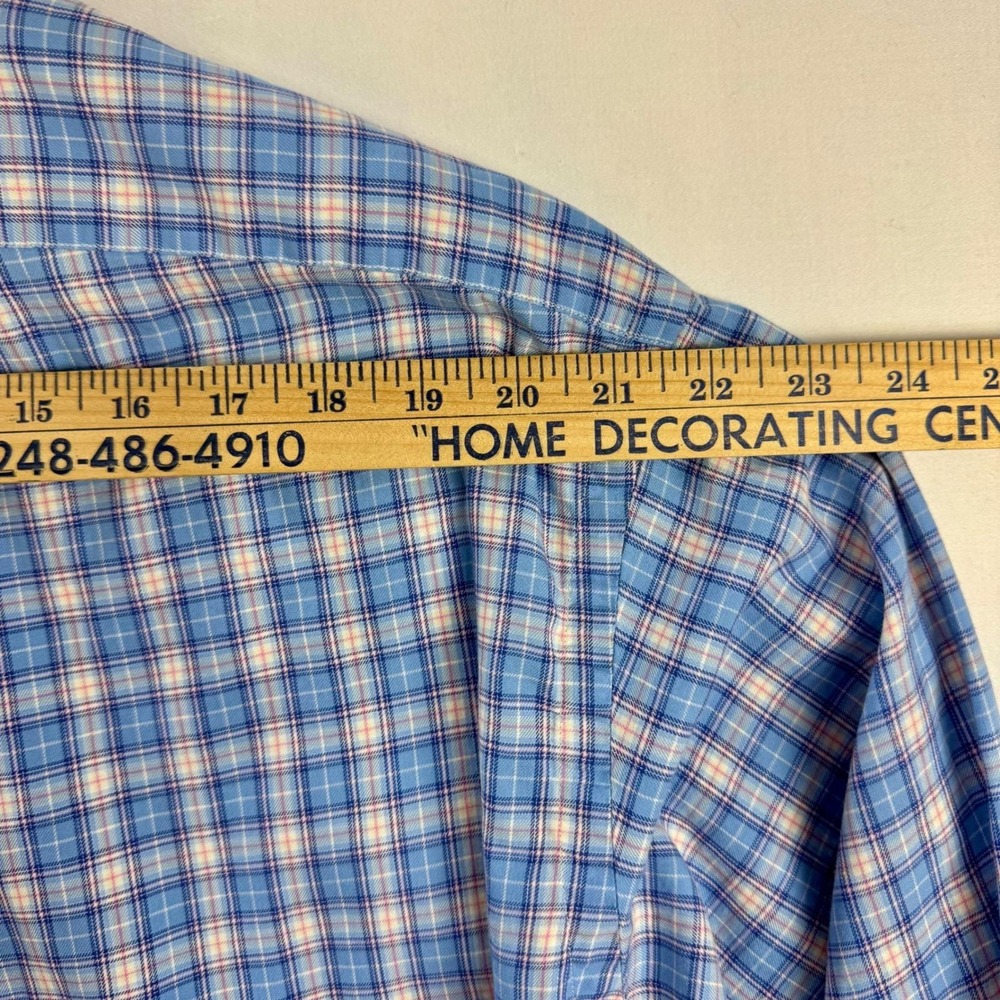 Y2K Ralph Lauren Blake XL Blue‎ Plaid Button Down Pink Blue Cotton Pony - Picture 10 of 10